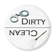 Handcuff and Feather Clean Dirty Dishwasher Magnet magnets