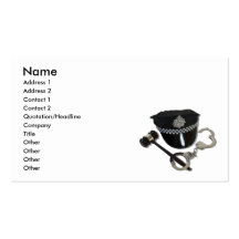 HandcuffsGavelPoliceHat073110, Name, Address 1,... Business Card
