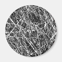 Handdrawn Black&White Line Pattern Refrigerator Magnets