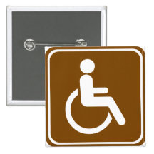 Handicap Accessible Recreational Facilities Sign Pinback Buttons