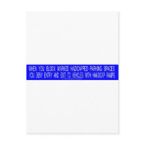 HANDICAP PARKING PHRASES 2 POST CARDS