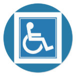 Handicap Sign Round Stickers