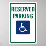 Handicapped Reserved Parking Highway Sign posters