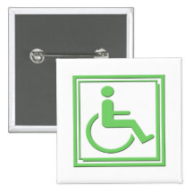 Handicapped Stylish Symbol Green Buttons