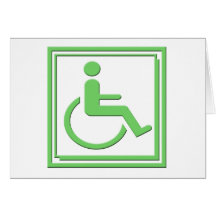 Handicapped Stylish Symbol Green Cards