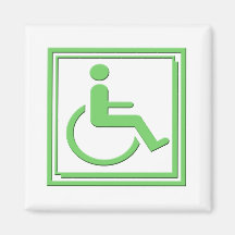 Handicapped Stylish Symbol Green Magnet