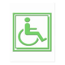 Handicapped Stylish Symbol Green Post Cards