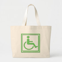 Handicapped Stylish Symbol Green Tote Bags