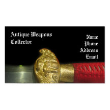 Handle and Hilt of a Decorated Sword Business Card Template
