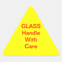 Handle With Care Triangle Stickers
