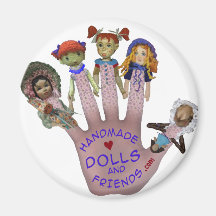 Handmade Dolls and Friends Logo Goodies Magnet