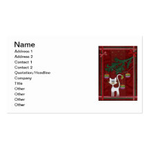 Handmade Kitty Jingle Merry Christmas Business Card Template