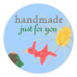 "Handmade" label Round Stickers