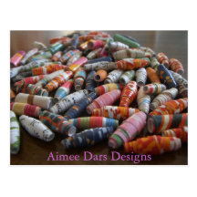 Handmade Paper Beads Postcard