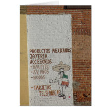 Handpainted Mexican Products Sign Greeting Cards