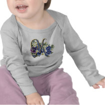 Handpainted Pansy Initial Monogram -  M Shirt