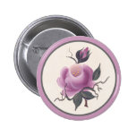 Handpainted Single Rose Button
