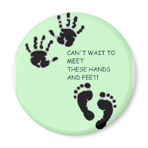 Hands and Feet Green Fridge Magnets