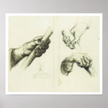 Hands, drawing by Vincent Van Gogh Poster