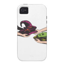 Hands Exchanging Halloween Mask Retro Case-Mate iPhone 4 Cases