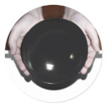 Hands Holding an Empty Bowl Round Stickers