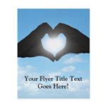 Hands in Heart Shape Silhouette on Blue Sky flyers