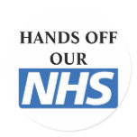 Hands off our NHS Round Sticker
