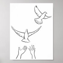 Hands Releasing Doves Print