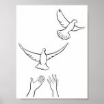 Hands Releasing Doves Print