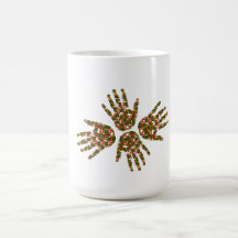 hands with flower mug