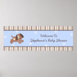Handsome Puppy Baby Shower Banner Posters