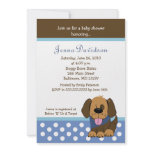 Handsome Puppy Dog Baby Boy Shower 5x7 invitations