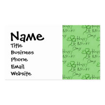 Handwritten Happy St Patrick's Day Shamrock Clover Business Cards