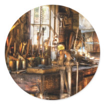 Handyman - Messy Workbench Round Sticker