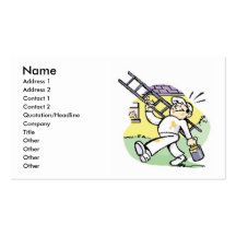 Handyman With Ladder Business Cards