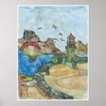 Hang glider/lighthouse print