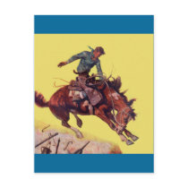 Hang On Cowboy Post Card