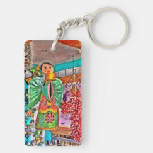 Hanging Angel Metal Art Chili Peppers Painted Frog Rectangular Acrylic Keychains