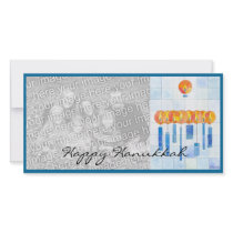 Hanging Hanukkah Candles Custom Photo Card