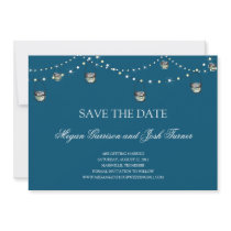 Hanging Mason Jars on String of Lights STD Invites