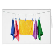 Hanging microfiber towels card