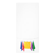 Hanging microfiber towels full colour rack card
