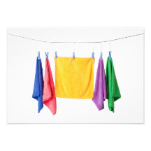 Hanging microfiber towels personalized invite