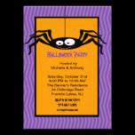 Hanging Spider Halloween Invitation invitations