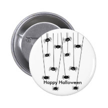 Hanging Spiders, Happy Halloween  . Pinback Button
