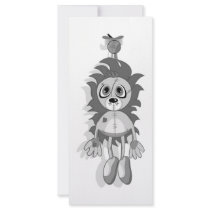 Hanging Teddy Grey Black & White