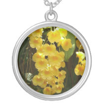 Hanging Yellow Orchids Necklace