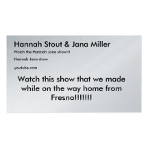 Hannah Stout & Jana Miller, Watch the Hannah Ja... Business Cards