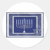 hannakah round stickers