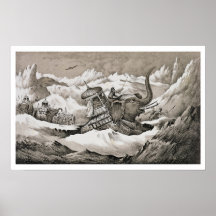 Hannibal (247-c.183 BC) and his war elephants cros Posters